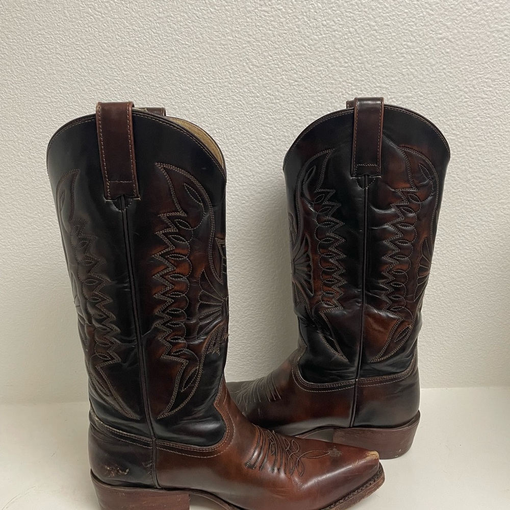 Buffalo David Bitton Brown Leather Western Cowboy Boots - Picture 12 of 16